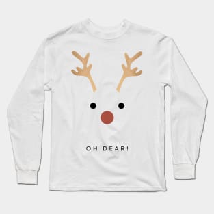 Oh Deer! Hilarious Wildlife Charm: Funny Deer Face Long Sleeve T-Shirt